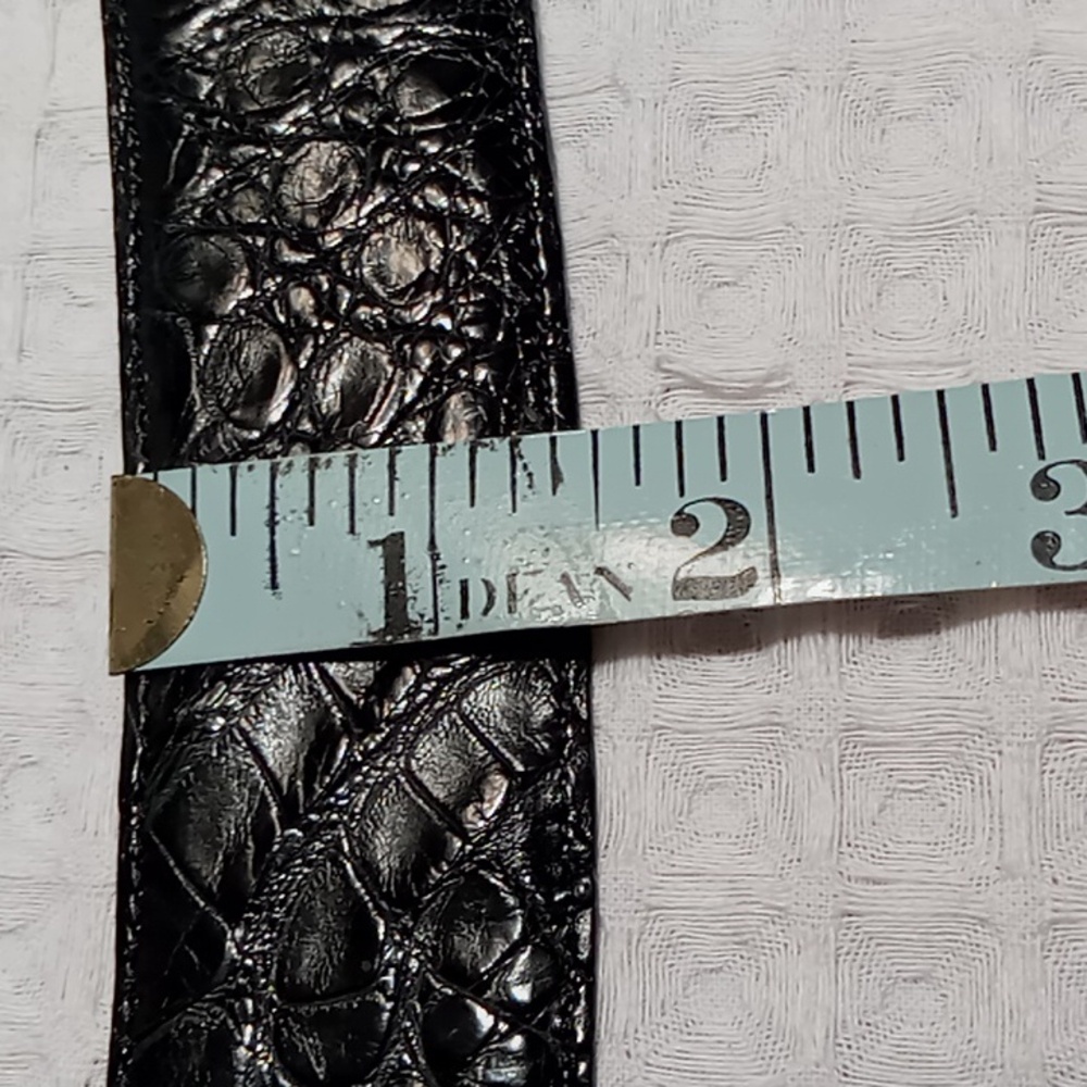 Nancy Gonzalez Black Crocodile Belt Square Buckle Size Large - Picture 13 of 14